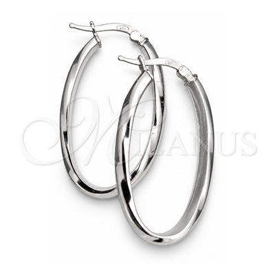 Sterling Silver Medium Hoop, Twist Design, Diamond Cutting Finish, Silver Finish, 02.389.0112.30