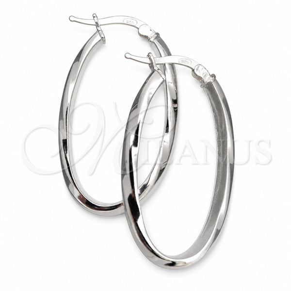 Sterling Silver Hoop Earrings — Medium Hoop Twist Design Diamond Cutting 02. — main product view — SKU 147184 | Plata 925 aretes de aro — Medium Hoop Twist diseño Diamond Cutting 02. — SKU 147184