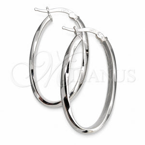 Sterling Silver Medium Hoop, Twist Design, Diamond Cutting Finish, Silver Finish, 02.389.0112.30
