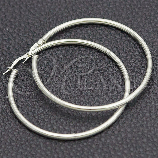 Sterling Silver Hoop Earrings — Large Hoop Polished 02. — main product view — SKU 147186 | Plata 925 aretes de aro — Large Hoop pulido 02. — SKU 147186