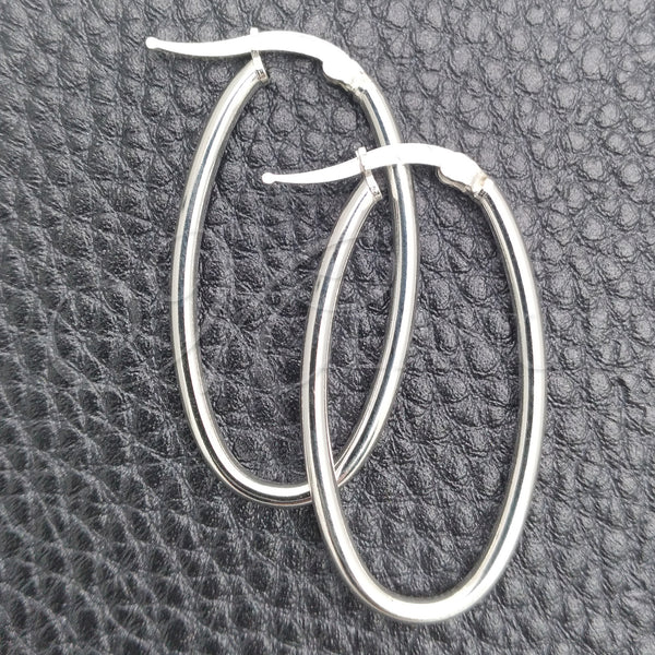 Sterling Silver Hoop Earrings — Medium Hoop Polished 02. — main product view — SKU 147187 | Plata 925 aretes de aro — Medium Hoop pulido 02. — SKU 147187