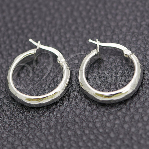 Sterling Silver Small Hoop, Diamond Cutting Finish, Silver Finish, 02.389.0114.15