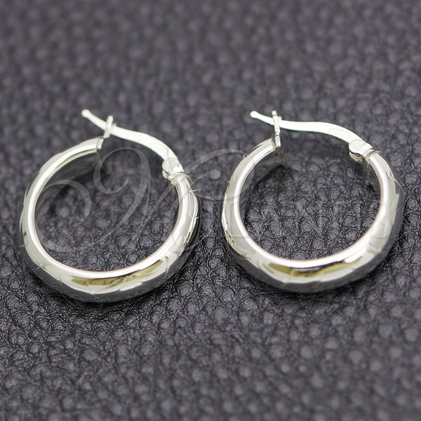 Sterling Silver Hoop Earrings — Small Hoop Diamond Cutting 02. — main product view — SKU 147188 | Plata 925 aretes de aro — Small Hoop Diamond Cutting 02. — SKU 147188
