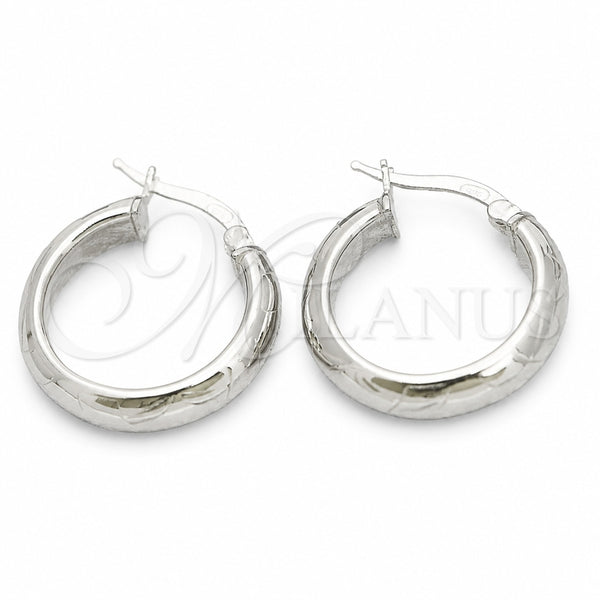 Sterling Silver Small Hoop, Diamond Cutting Finish, Silver Finish, 02.389.0114.15