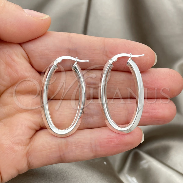 Sterling Silver Hoop Earrings — Medium Hoop Polished 02. — alternate product view — SKU 147189 | Plata 925 aretes de aro — Medium Hoop pulido 02. — SKU 147189