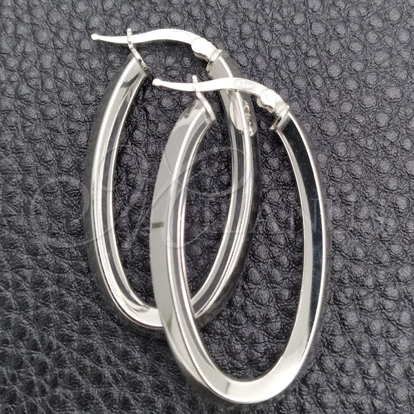 Sterling Silver Hoop Earrings — Medium Hoop Polished 02. — main product view — SKU 147189 | Plata 925 aretes de aro — Medium Hoop pulido 02. — SKU 147189
