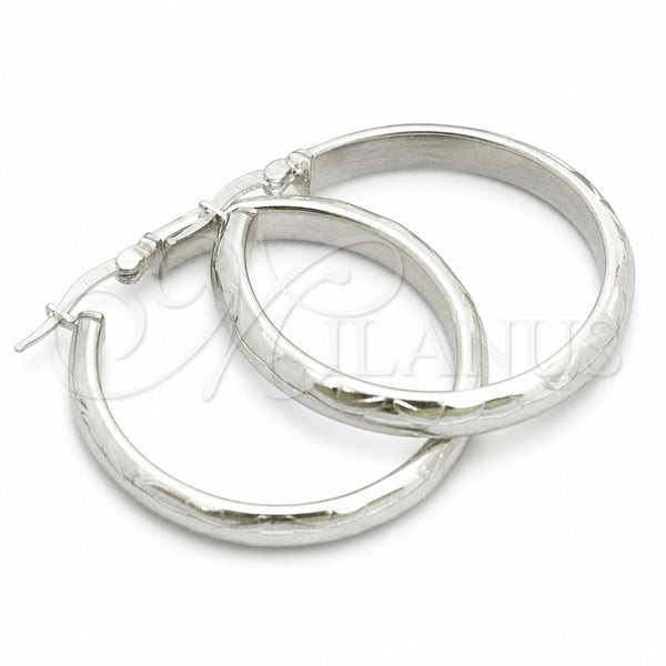 Sterling Silver Medium Hoop, Diamond Cutting Finish, Silver Finish, 02.389.0114.30
