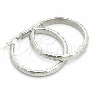 Sterling Silver Medium Hoop, Diamond Cutting Finish, Silver Finish, 02.389.0114.30