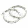 Sterling Silver Medium Hoop, Diamond Cutting Finish, Silver Finish, 02.389.0114.30
