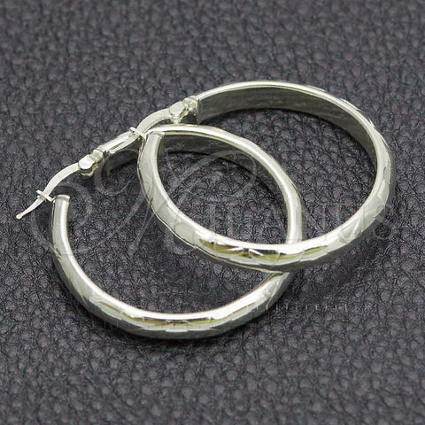 Sterling Silver Medium Hoop, Diamond Cutting Finish, Silver Finish, 02.389.0114.30