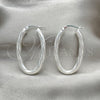 Sterling Silver Medium Hoop, Twist Design, Diamond Cutting Finish, Silver Finish, 02.389.0117.30