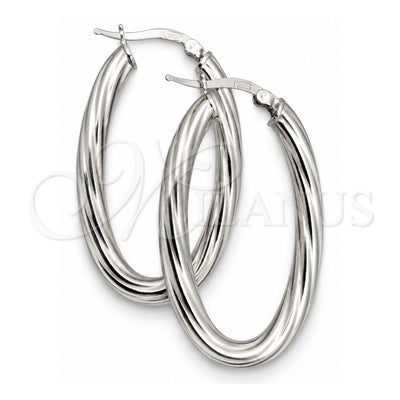Sterling Silver Medium Hoop, Twist Design, Diamond Cutting Finish, Silver Finish, 02.389.0117.30
