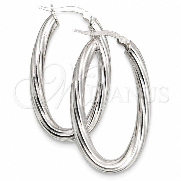 Sterling Silver Hoop Earrings — Medium Hoop Twist Design Diamond Cutting 02. — main product view — SKU 147192 | Plata 925 aretes de aro — Medium Hoop Twist diseño Diamond Cutting 02. — SKU 147192