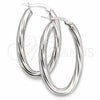 Sterling Silver Medium Hoop, Twist Design, Diamond Cutting Finish, Silver Finish, 02.389.0117.30