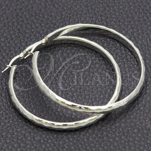 Sterling Silver Hoop Earrings — Large Hoop Diamond Cutting 02. — main product view — SKU 147193 | Plata 925 aretes de aro — Large Hoop Diamond Cutting 02. — SKU 147193