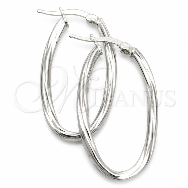 Sterling Silver Hoop Earrings — Medium Hoop Twist Design Diamond Cutting 02. — main product view — SKU 147194 | Plata 925 aretes de aro — Medium Hoop Twist diseño Diamond Cutting 02. — SKU 147194