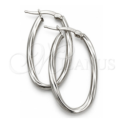Sterling Silver Medium Hoop, Twist Design, Diamond Cutting Finish, Silver Finish, 02.389.0118.30