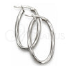 Sterling Silver Medium Hoop, Twist Design, Diamond Cutting Finish, Silver Finish, 02.389.0118.30