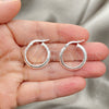 Sterling Silver Small Hoop, Diamond Cutting Finish, Silver Finish, 02.389.0119.15