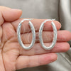 Sterling Silver Medium Hoop, Twist Design, Diamond Cutting Finish, Silver Finish, 02.389.0120.40