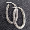 Sterling Silver Medium Hoop, Twist Design, Diamond Cutting Finish, Silver Finish, 02.389.0120.40
