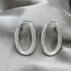 Sterling Silver Medium Hoop, Twist Design, Diamond Cutting Finish, Silver Finish, 02.389.0120.40