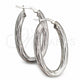 Sterling Silver Medium Hoop, Twist Design, Diamond Cutting Finish, Silver Finish, 02.389.0120.40