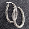 Sterling Silver Medium Hoop, Twist Design, Diamond Cutting Finish, Silver Finish, 02.389.0120.40