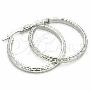 Sterling Silver Medium Hoop, Diamond Cutting Finish, Silver Finish, 02.389.0119.30