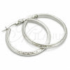 Sterling Silver Medium Hoop, Diamond Cutting Finish, Silver Finish, 02.389.0119.30