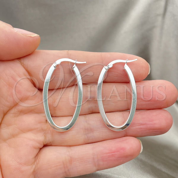 Sterling Silver Hoop Earrings — Medium Hoop Polished 02. — alternate product view — SKU 147200 | Plata 925 aretes de aro — Medium Hoop pulido 02. — SKU 147200