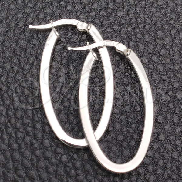 Sterling Silver Hoop Earrings — Medium Hoop Polished 02. — main product view — SKU 147200 | Plata 925 aretes de aro — Medium Hoop pulido 02. — SKU 147200