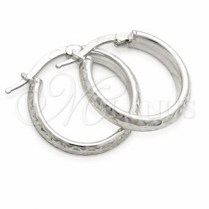 Sterling Silver Hoop Earrings — Small Hoop Diamond Cutting 02. — main product view — SKU 147201 | Plata 925 aretes de aro — Small Hoop Diamond Cutting 02. — SKU 147201