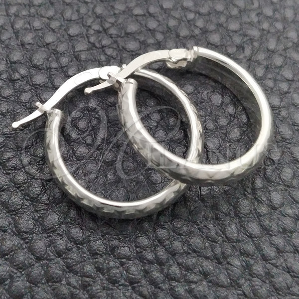 Sterling Silver Hoop Earrings — Small Hoop Diamond Cutting 02. — main product view — SKU 147201 | Plata 925 aretes de aro — Small Hoop Diamond Cutting 02. — SKU 147201