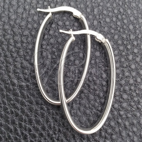 Sterling Silver Hoop Earrings — Medium Hoop Polished 02. — main product view — SKU 147204 | Plata 925 aretes de aro — Medium Hoop pulido 02. — SKU 147204