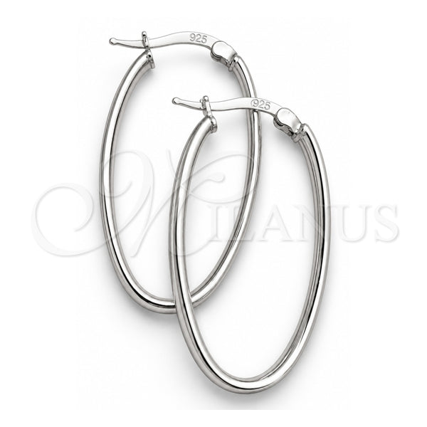 Sterling Silver Medium Hoop, Polished, Silver Finish, 02.389.0124.30