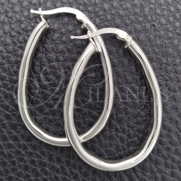 Sterling Silver Hoop Earrings — Medium Hoop Polished 02. — main product view — SKU 147205 | Plata 925 aretes de aro — Medium Hoop pulido 02. — SKU 147205