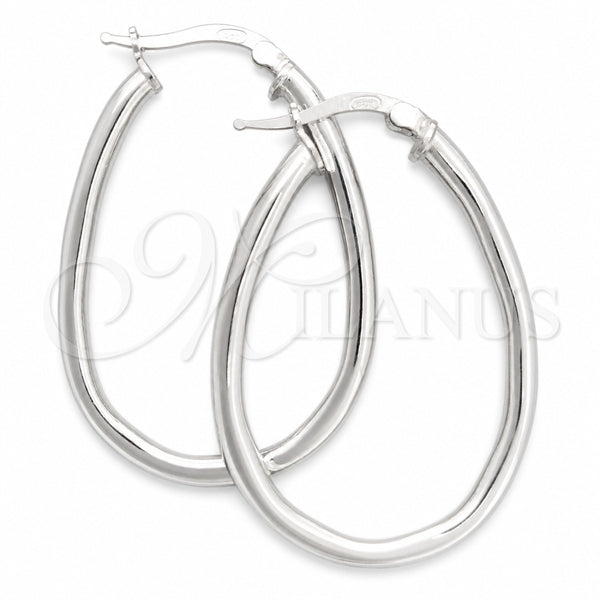 Sterling Silver Hoop Earrings — Medium Hoop Polished 02. — main product view — SKU 147205 | Plata 925 aretes de aro — Medium Hoop pulido 02. — SKU 147205