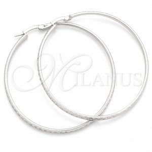 Sterling Silver Large Hoop, Diamond Cutting Finish, Silver Finish, 02.389.0123.50