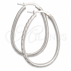 Sterling Silver Medium Hoop, Diamond Cutting Finish, Silver Finish, 02.389.0126.30