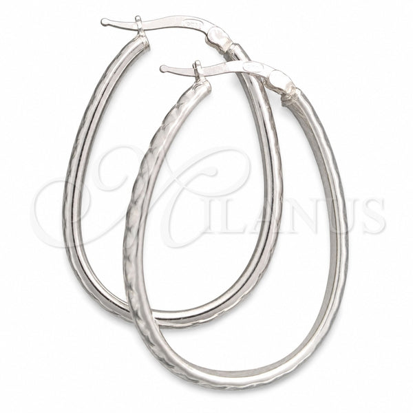 Sterling Silver Medium Hoop, Diamond Cutting Finish, Silver Finish, 02.389.0126.30