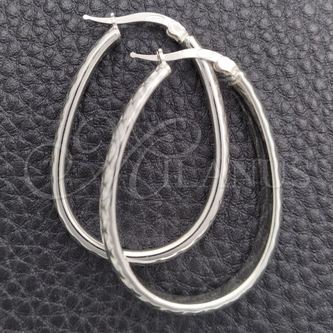 Sterling Silver Medium Hoop, Diamond Cutting Finish, Silver Finish, 02.389.0126.30