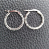 Sterling Silver Small Hoop, Twist Design, Diamond Cutting Finish, Silver Finish, 02.389.0127.15