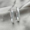 Sterling Silver Medium Hoop, Diamond Cutting Finish, Silver Finish, 02.389.0128.40