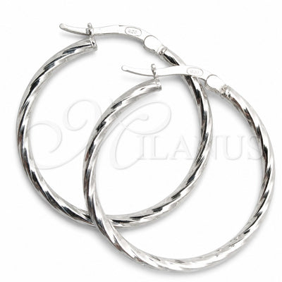 Sterling Silver Small Hoop, Twist Design, Diamond Cutting Finish, Silver Finish, 02.389.0127.25 for wholesale, main product view