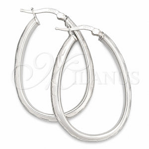 Sterling Silver Medium Hoop, Diamond Cutting Finish, Silver Finish, 02.389.0129.40
