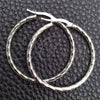 Sterling Silver Medium Hoop, Twist Design, Diamond Cutting Finish, Silver Finish, 02.389.0127.30