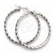 Sterling Silver Medium Hoop, Twist Design, Diamond Cutting Finish, Silver Finish, 02.389.0127.30