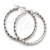 Sterling Silver Medium Hoop, Twist Design, Diamond Cutting Finish, Silver Finish, 02.389.0127.30