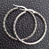 Sterling Silver Medium Hoop, Twist Design, Diamond Cutting Finish, Silver Finish, 02.389.0127.30